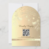 Invitation Élégant Mariage floral d'huile d'or (Dos)