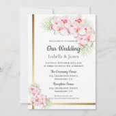 Invitation Élégant Mariage floral d'orchidée rose (Devant)