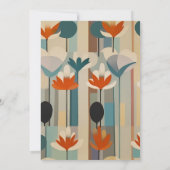 Invitation Élégant Mariage floral du milieu du siècle (Dos)