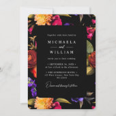 Invitation Élégant Mariage floral dynamique (Devant)