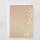 Invitation Élégant Mariage Floral Emerald Gold (Dos)