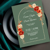 Invitation Élégant mariage floral en terre cuite automne