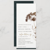 INVITATION ÉLÉGANT MARIAGE FLORAL FOIL HYDRANGEA EN CUIVRE (Devant / Derrière)