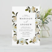 Invitation Élégant Mariage floral Gardenia (Debout devant)