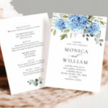 Invitation Élégant Mariage Floral Hydrangea Bleu Tout en un<br><div class="desc">Pour plus de personnalisation,  cliquez sur le lien "customiser plus" et utilisez notre outil de conception pour modifier ce modèle. Si vous avez besoin d'aide ou d'articles correspondants,  veuillez me contacter.</div>