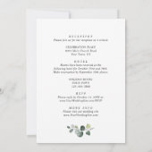 Invitation Élégant Mariage Floral Hydrangea Bleu Tout en un (Dos)