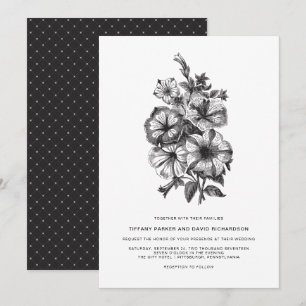 Invitation Élégant Mariage floral illustré