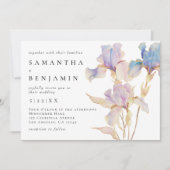 Invitation Elégant Mariage Floral Iris (Devant)