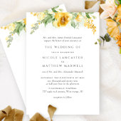 Invitation Élégant Mariage floral jaune et ocre