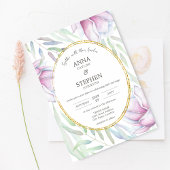 Invitation Élégant Mariage floral Magnolia