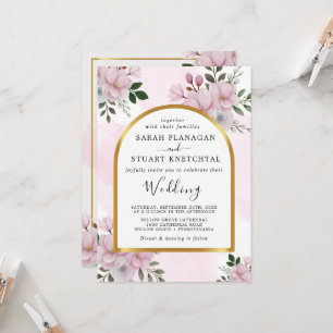 Invitation Élégant Mariage floral Magnolia Arch