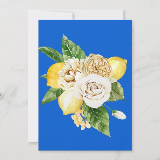 Invitation Élégant Mariage Floral Méditerranéen & Lemon II (Dos)
