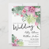 Invitation Élégant Mariage floral moderne (Devant)