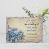 Invitation Élégant Mariage floral moderne du milieu du siècle (Debout devant)