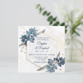 Invitation Elégant Mariage floral neutre | Gold F (Debout devant)