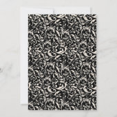 Invitation Élégant Mariage floral noir et blanc victorien (Dos)