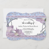 Invitation Élégant Mariage Floral Orné Purple Chic Moderne (Devant)