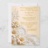 Invitation Elégant Mariage Floral Pêche Crème Fleurs blanches (Dos)