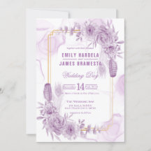 Élégant Mariage Floral Purple Aquarelle Budget 