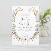 Invitation Elégant Mariage floral romantique (Debout devant)