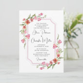 Invitation Elégant Mariage floral romantique (Debout devant)