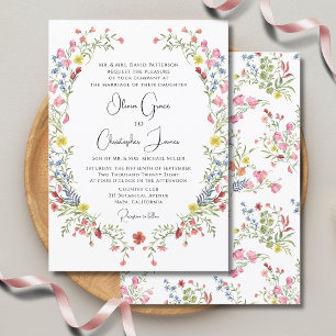 Invitation Elégant Mariage floral romantique