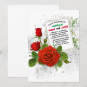 Invitation Élégant Mariage floral romantique Rose rouge (Devant / Derrière)