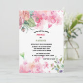 Invitation Elégant Mariage floral rose clair (Debout devant)