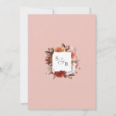 Invitation Élégant Mariage floral, rose et bordeaux (Dos)