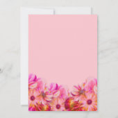 Invitation Élégant Mariage floral rose et jaune (Dos)
