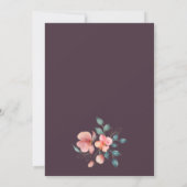 Invitation Élégant Mariage floral rose et or moderne (Dos)