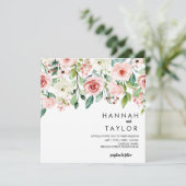 Invitation Élégant Mariage floral rose pâle (Debout devant)