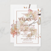 Invitation Elégant mariage floral rose pastel (Devant / Derrière)