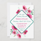 Invitation Elégant Mariage floral rose printemps (Devant)