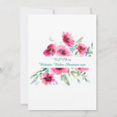 Invitation Elégant Mariage floral rose printemps (Dos)