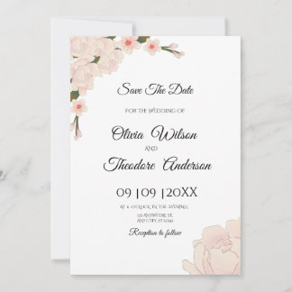 Invitation Élégant Mariage Floral Rose Romantique Enregistrer