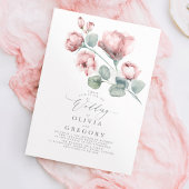 Invitation Élégant Mariage Floral Rose Rose Rose Dusty modern