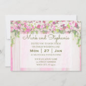 Invitation Élégant Mariage floral rose vif (Dos)