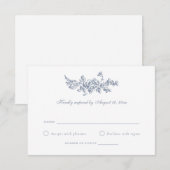 Invitation Elégant mariage floral Rose Vintage RSVP (Devant / Derrière)