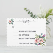 Invitation Elégant mariage floral RSVP Design (Debout devant)