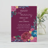 Invitation Élégant Mariage floral rustique (Debout devant)