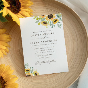Invitation Élégant Mariage floral rustique tournesol