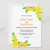 Invitation Élégant Mariage floral rustique tournesol été (Devant)