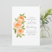 Invitation Élégant Mariage floral Sage Green Orange Boho (Debout devant)