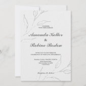 Invitation Élégant Mariage floral simple (Devant)