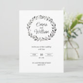 Invitation Élégant Mariage floral simple (Debout devant)