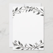 Invitation Élégant Mariage floral simple (Dos)