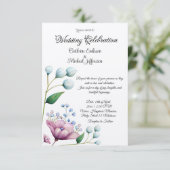 Invitation Élégant Mariage Floral Soft Botanical Romance (Debout devant)