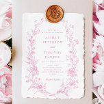 Invitation Élégant Mariage Floral Toile Rose Française<br><div class="desc">Élégant Mariage Floral Toile Rose Française</div>