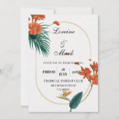 Invitation Élégant Mariage floral tropical (Devant)